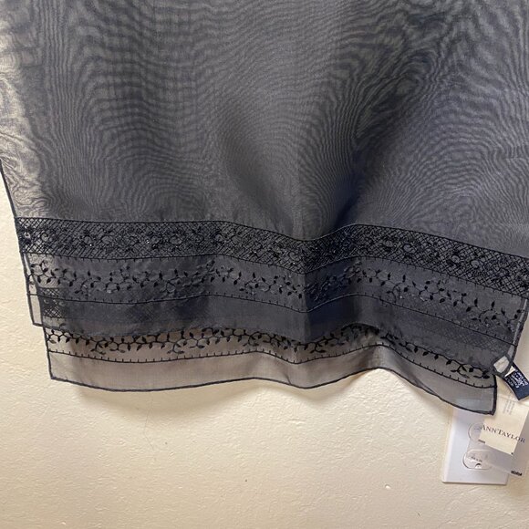 Ann Taylor 100% Silk Sheer Black Evening Wrap / Shawl – 66 Inches – NWT - Picture 6 of 10